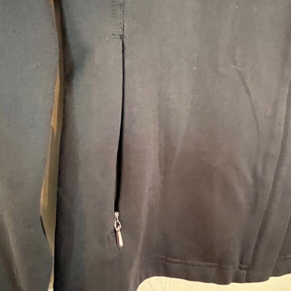 Calia by Carrie Underwood Moto Jacket Faux‎ Leather Sleeves Black Size Small - Picture 5 of 9